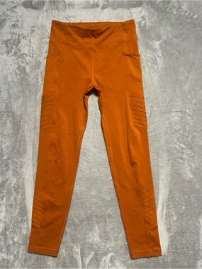 Athleta Girls Moto-Vating Leggings XXL 16 Orange Pockets